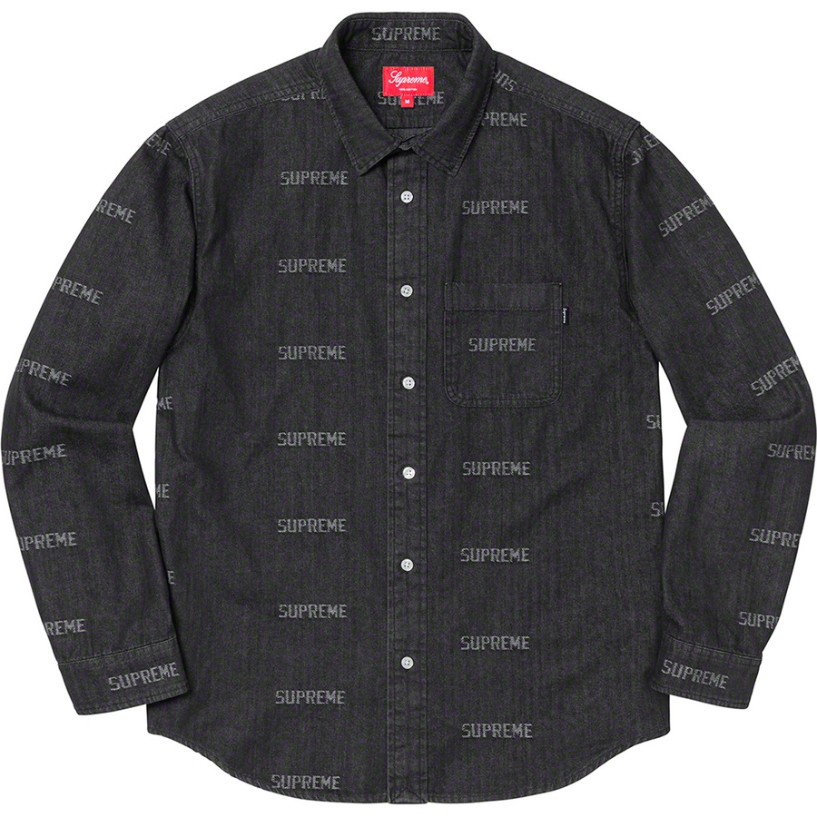 Supreme logo 2024 denim shirt