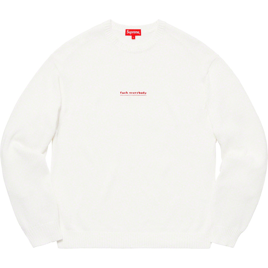 Supreme Fuck Every body Sweater White L | www.innoveering.net