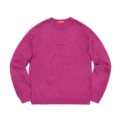 Supreme Fuck Everybody Sweater Magenta