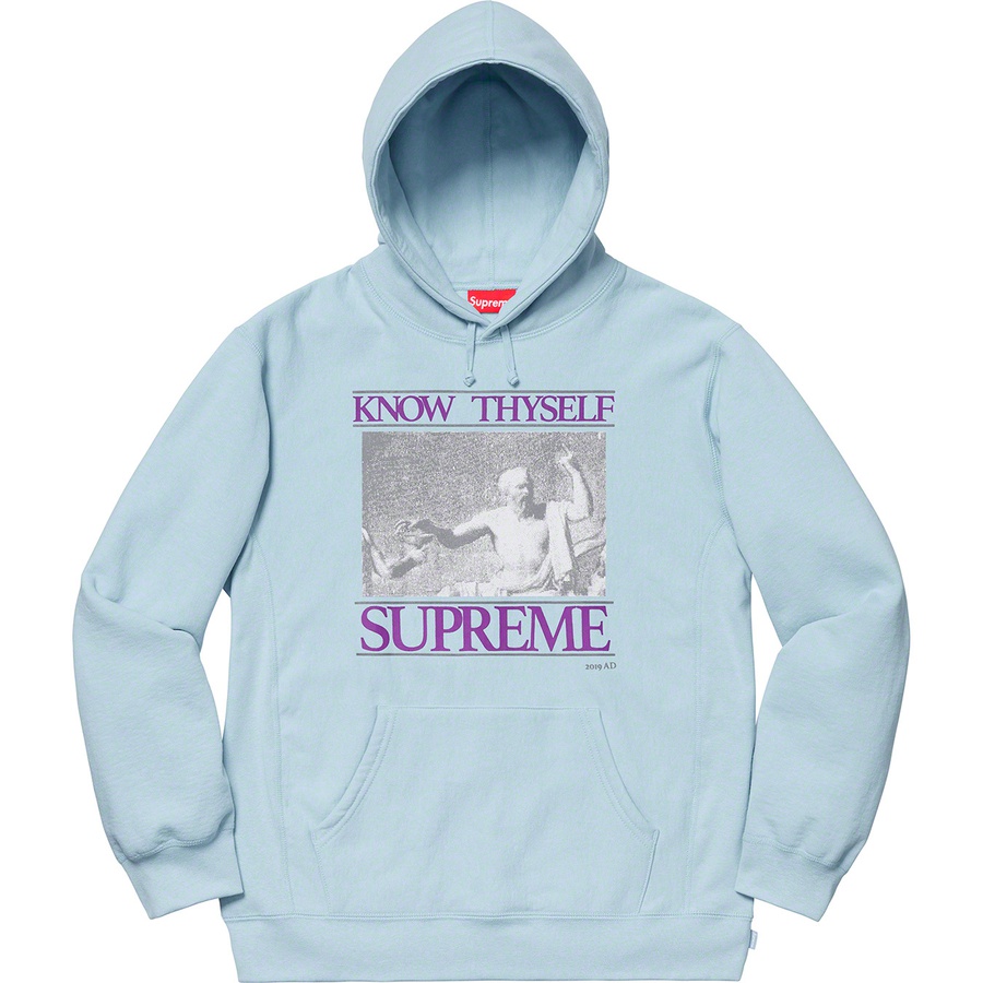 Supreme Know Thyself Hooded Sweatshirt Light Blue - Novelship