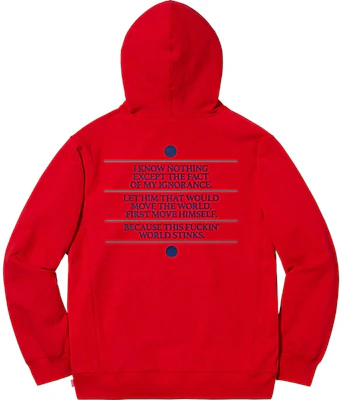 Supreme Know Thyself Hooded Sweatshirt Red Order Supreme Know Thyself Hooded Sweatshirt Red
