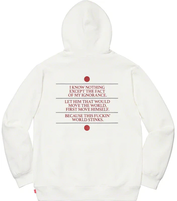 Supreme Know Thyself Hooded Sweatshirt White Order Supreme Know Thyself Hooded Sweatshirt White
