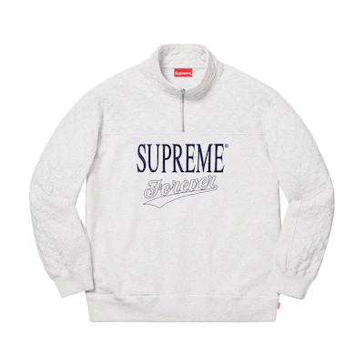 Supreme Forever Half Zip Sweatshirt Ash Grey
