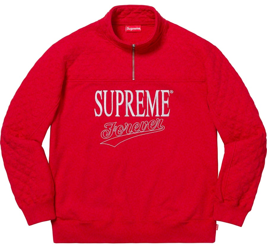 Supreme Forever Half Zip Sweatshirt Red - Novelship