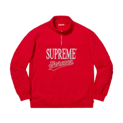Supreme Forever Half Zip Sweatshirt Red