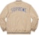 Supreme Pinstripe Varsity Jacket Tan