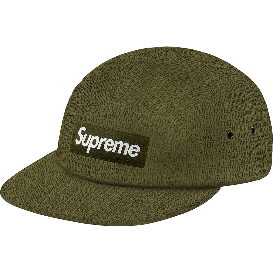 Supreme Fuck Everybody Jacquard Camp Cap Olive - Novelship