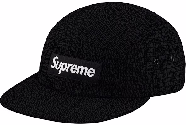 Supreme Fuck Everybody Jacquard Camp Cap Black Buy Supreme Fuck Everybody Jacquard Camp Cap Black