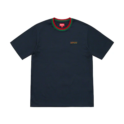 Supreme Split Rib S/S Top Navy