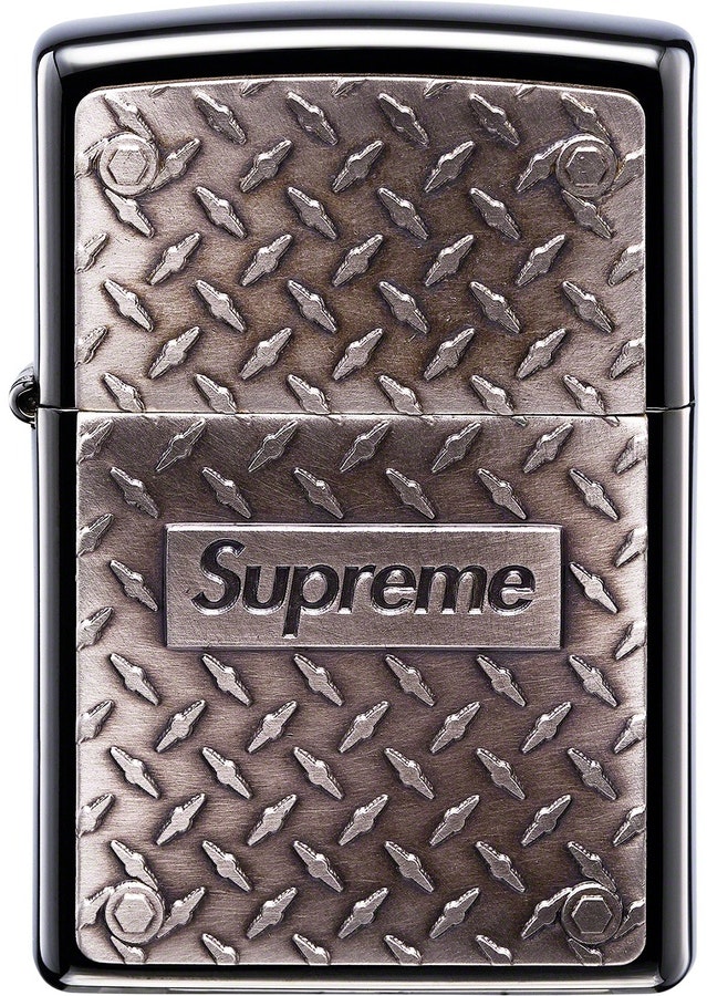 supreme-diamond-plate-zippo-metal