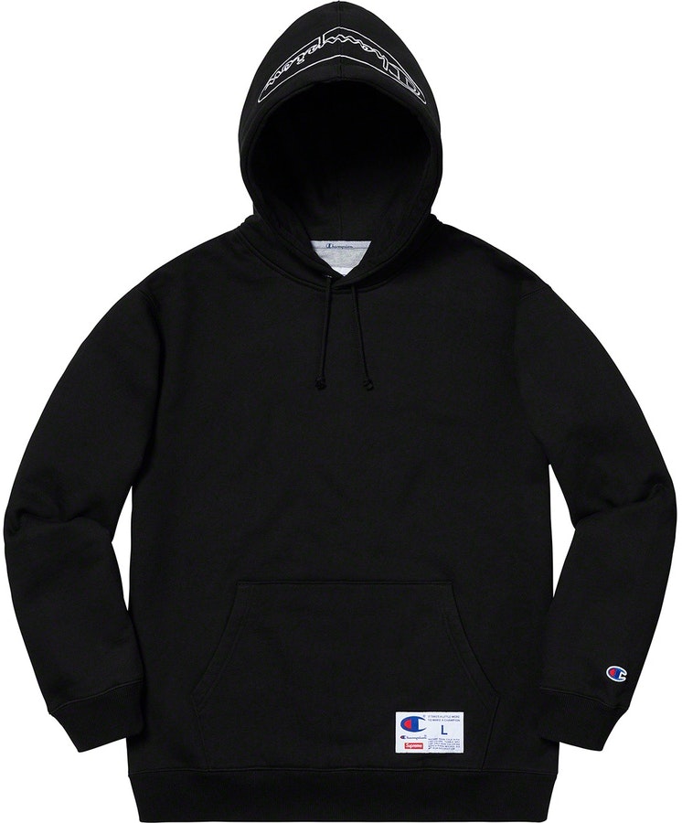 supreme-champion-outline-hooded-sweatshirt-black