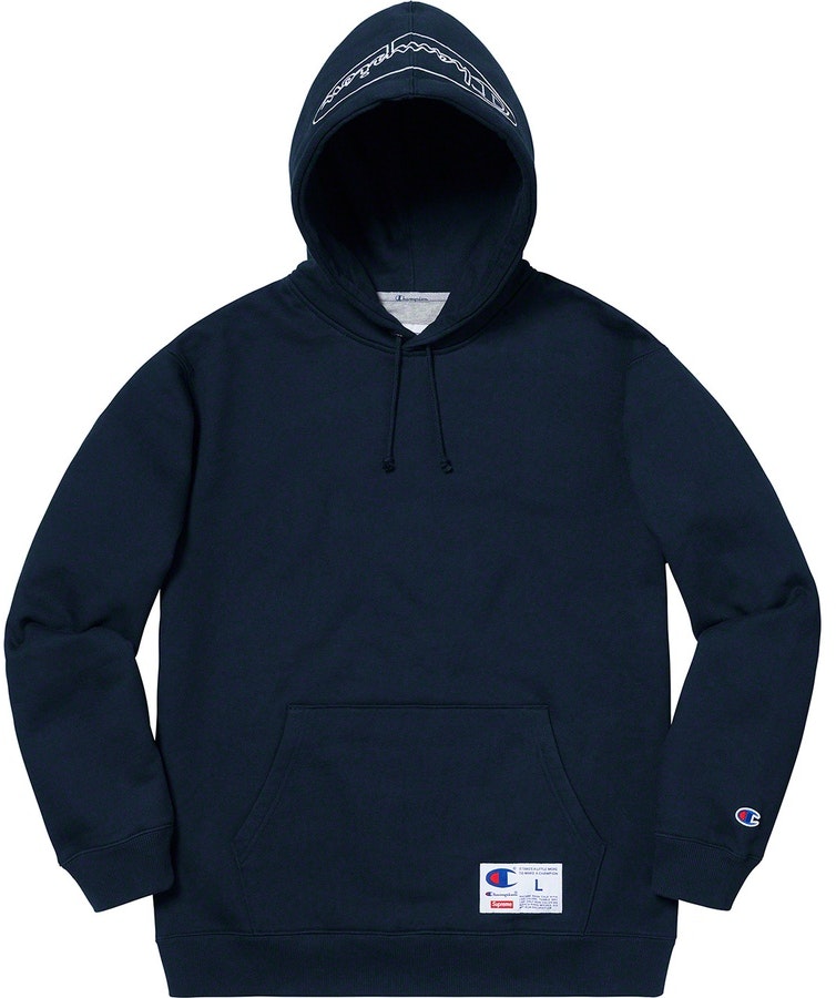 supreme-champion-outline-hooded-sweatshirt-navy