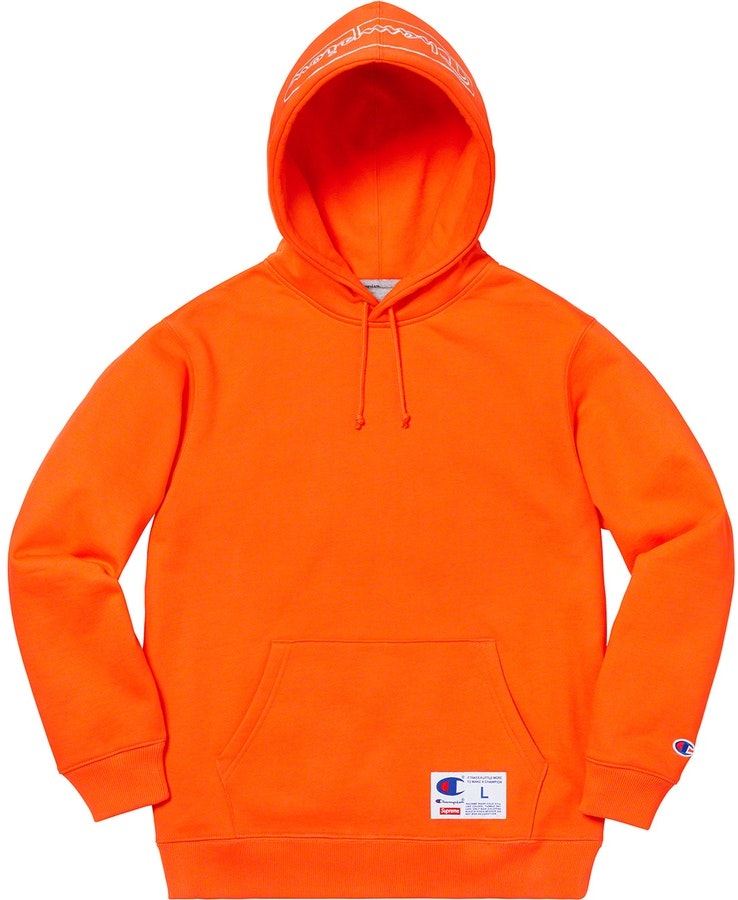 supreme-champion-outline-hooded-sweatshirt-orange