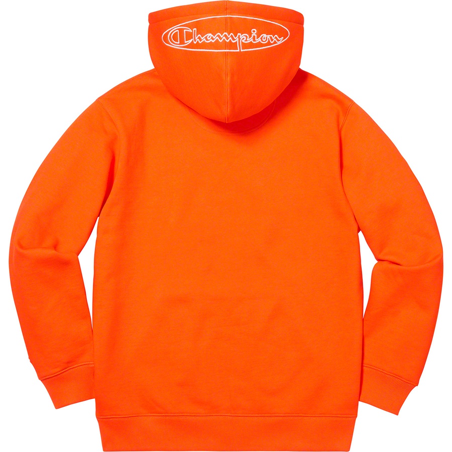 Supreme x Champion Outline Hooded Sweatshirt Orange - Novelship