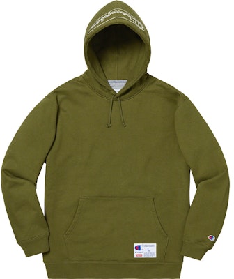 Supreme x Champion 輪廓圖案連帽運動衫 暗橄欖綠 Buy Supreme x Champion 輪廓圖案連帽運動衫 暗橄欖綠