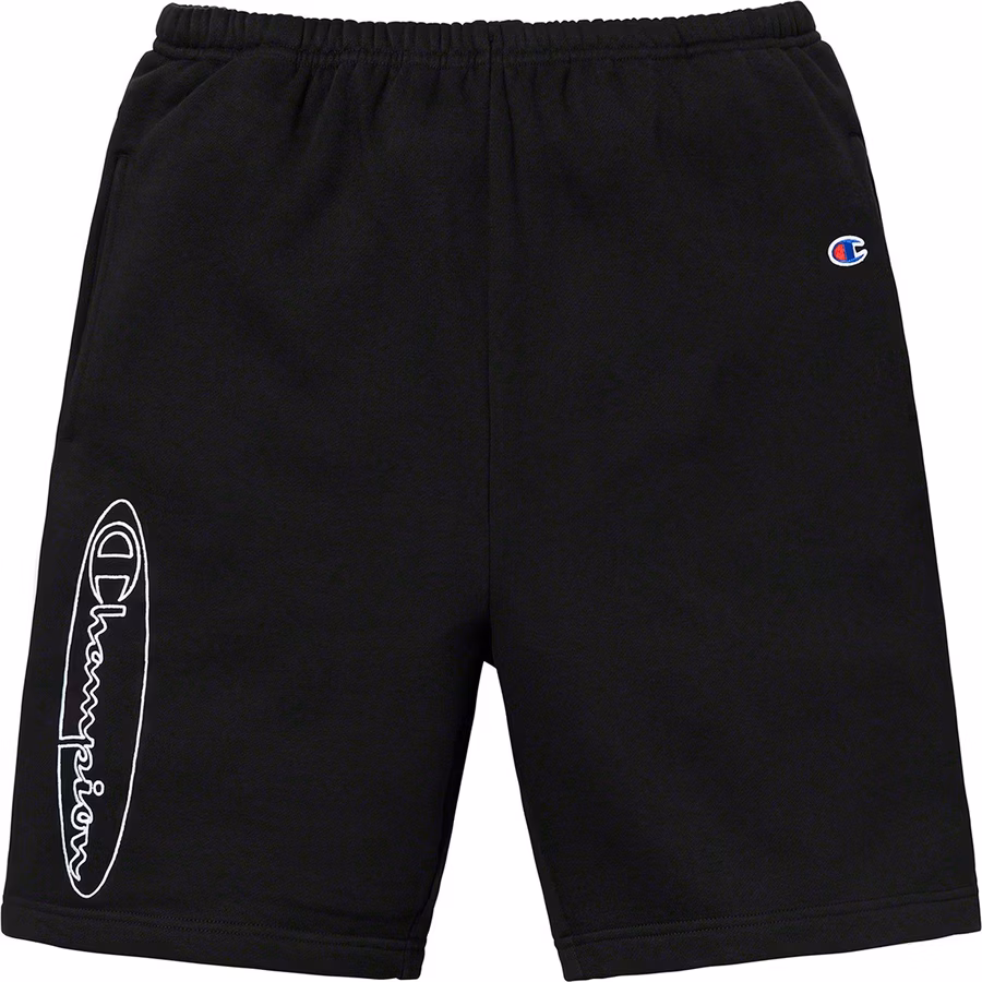 supreme-champion-outline-sweatshorts-black