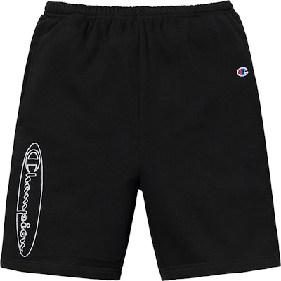 Supreme x Champion Outline Sweatshort Black Buy Supreme x Champion Outline Sweatshort Black