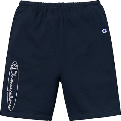 Supreme x Champion Pantalones Cortos Outline Azul Marino Buy Supreme x Champion Pantalones Cortos Outline Azul Marino