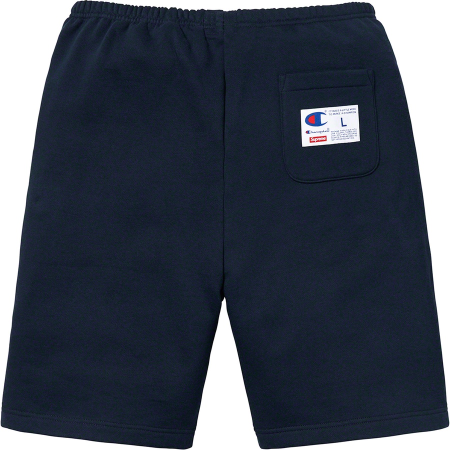 Supreme x Champion Outline Sweatshort Navy - Novelship