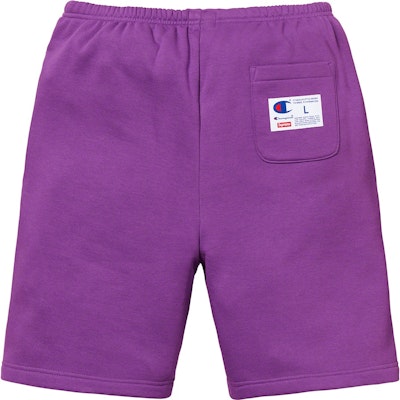 Supreme x Champion Outline Sweatshort Purple Order Supreme x Champion Outline Sweatshort Purple