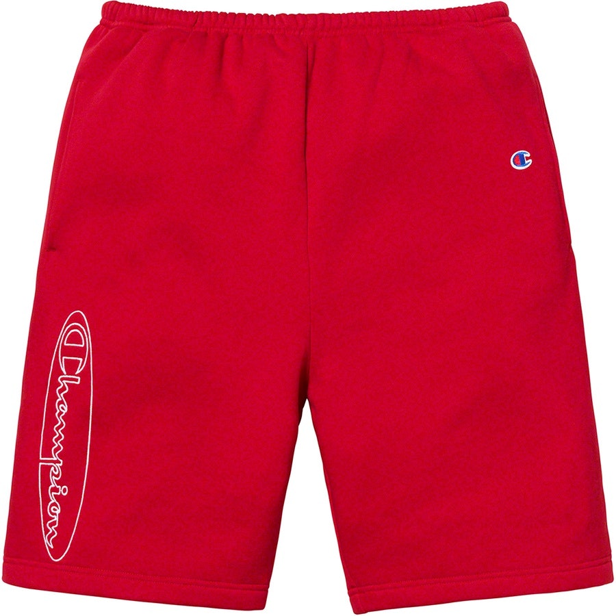 supreme-champion-outline-sweatshorts-dark-red