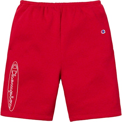 Supreme x Champion Outline Sweatshort Dark Red Buy Supreme x Champion Outline Sweatshort Dark Red