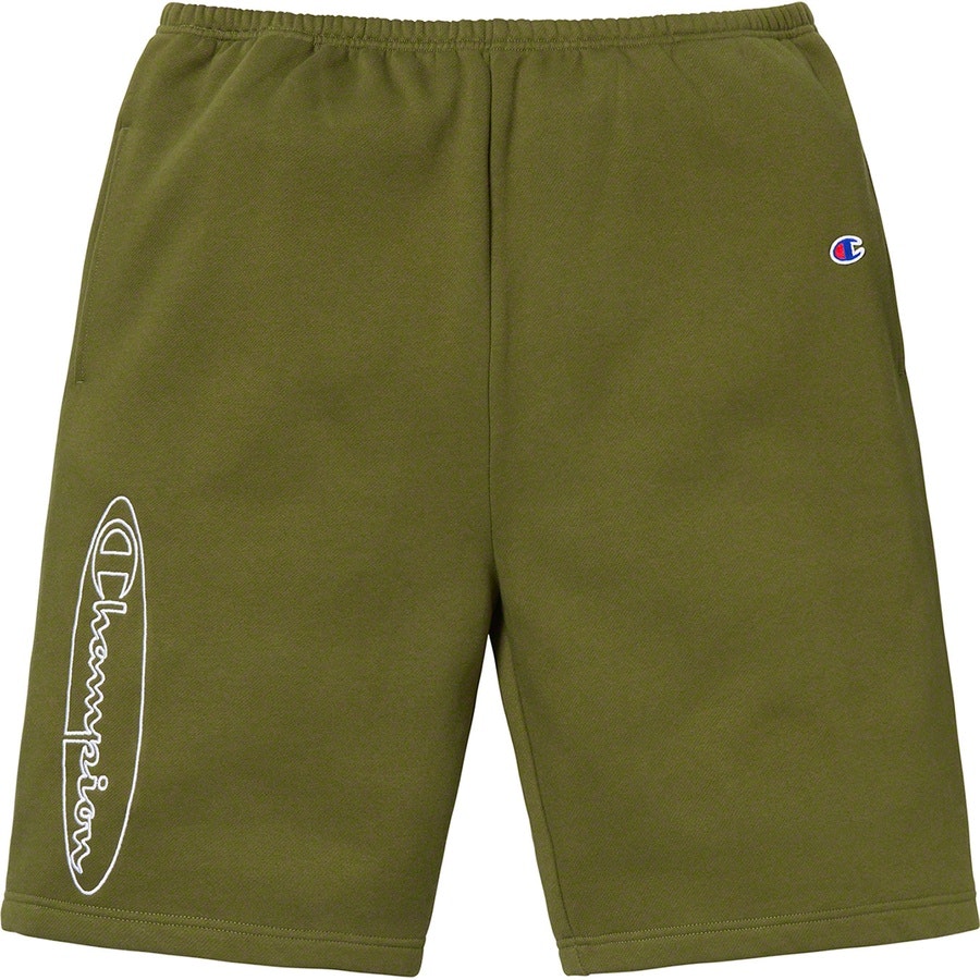 supreme-champion-outline-sweatshorts-dark-olive