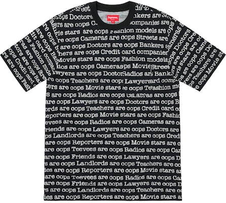 Supreme Cops Jacquard Pocket Tee Black Buy Supreme Cops Jacquard Pocket Tee Black