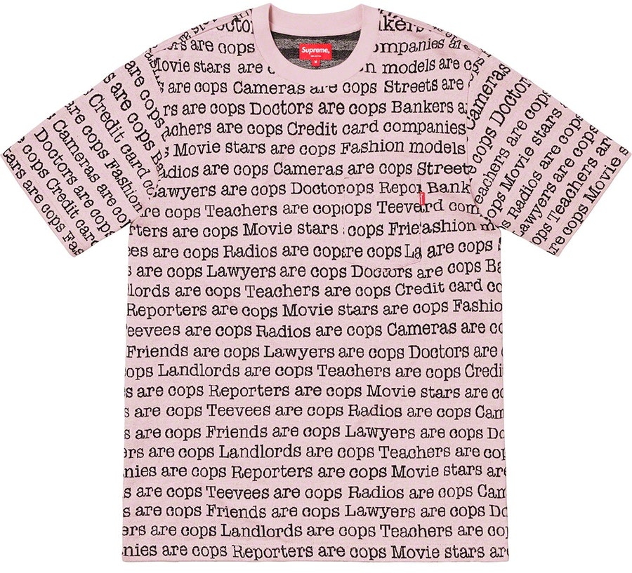 supreme-cops-jacquard-pocket-tee-light-pink