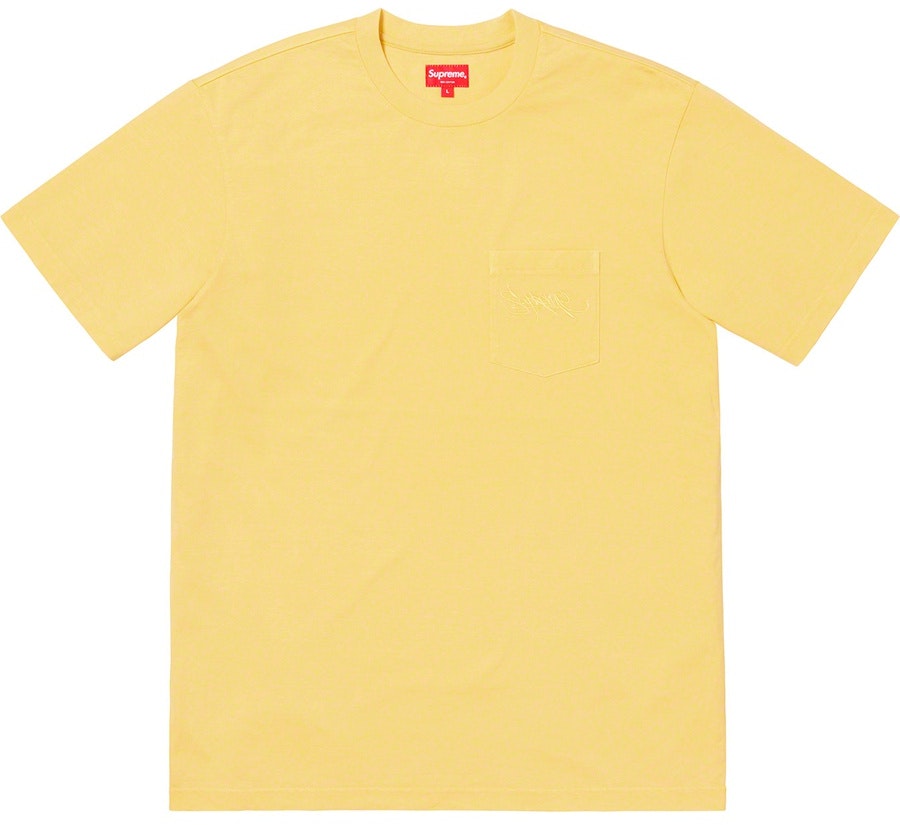 supreme-overdyed-pocket-tee-yellow