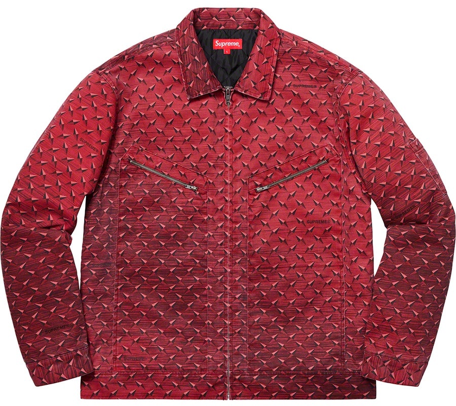 supreme-diamond-plate-work-jacket-red