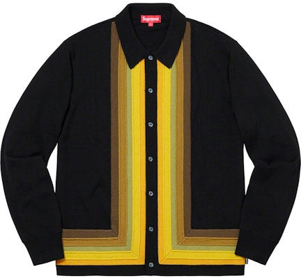 Supreme Corner Stripe Polo Sweater Black Buy Supreme Corner Stripe Polo Sweater Black