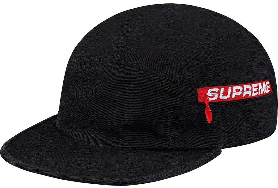 supreme-side-zip-camp-cap-black