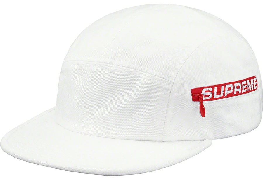 supreme-side-zip-camp-cap-white
