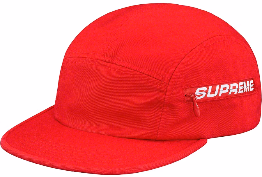 supreme-side-zip-camp-cap-red