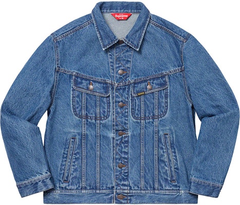 Supreme New York Painted Trucker Jacket Blue Buy Supreme New York Painted Trucker Jacket Blue