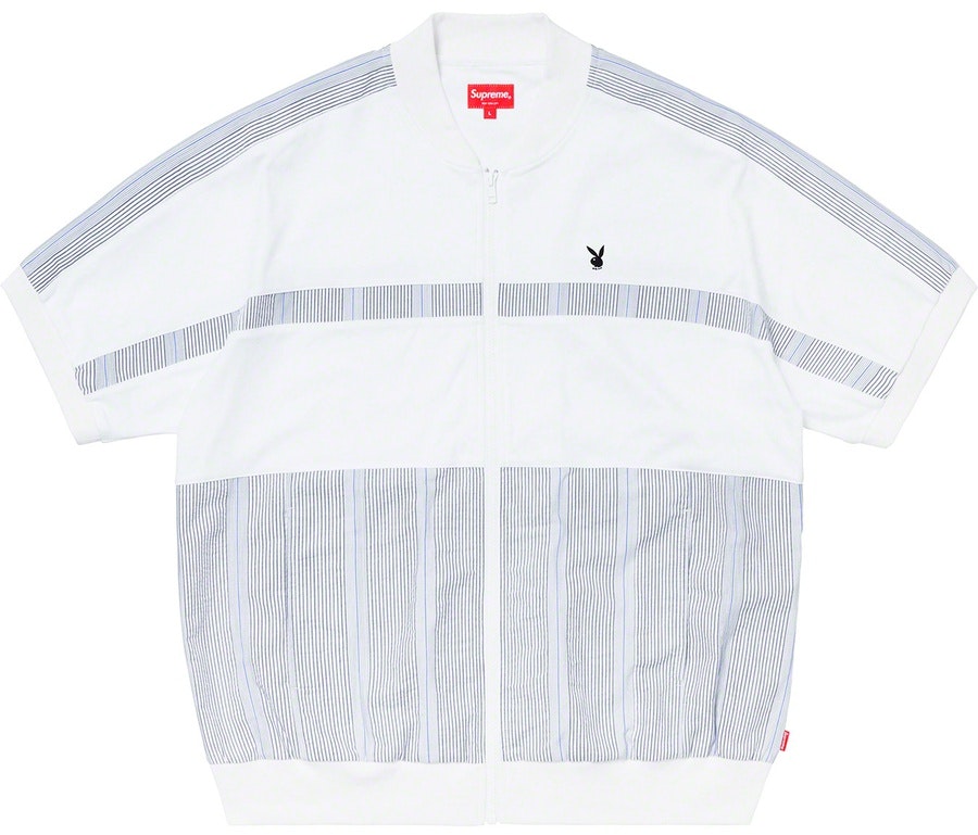 supreme-playboy-leisure-zip-up-top-white