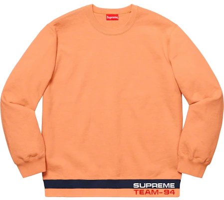 Supreme Rib Stripe Crewneck Oranye Pucat Buy Supreme Rib Stripe Crewneck Oranye Pucat