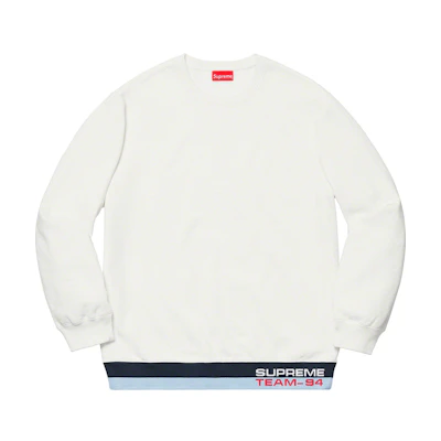 Supreme Rib Stripe Crewneck White