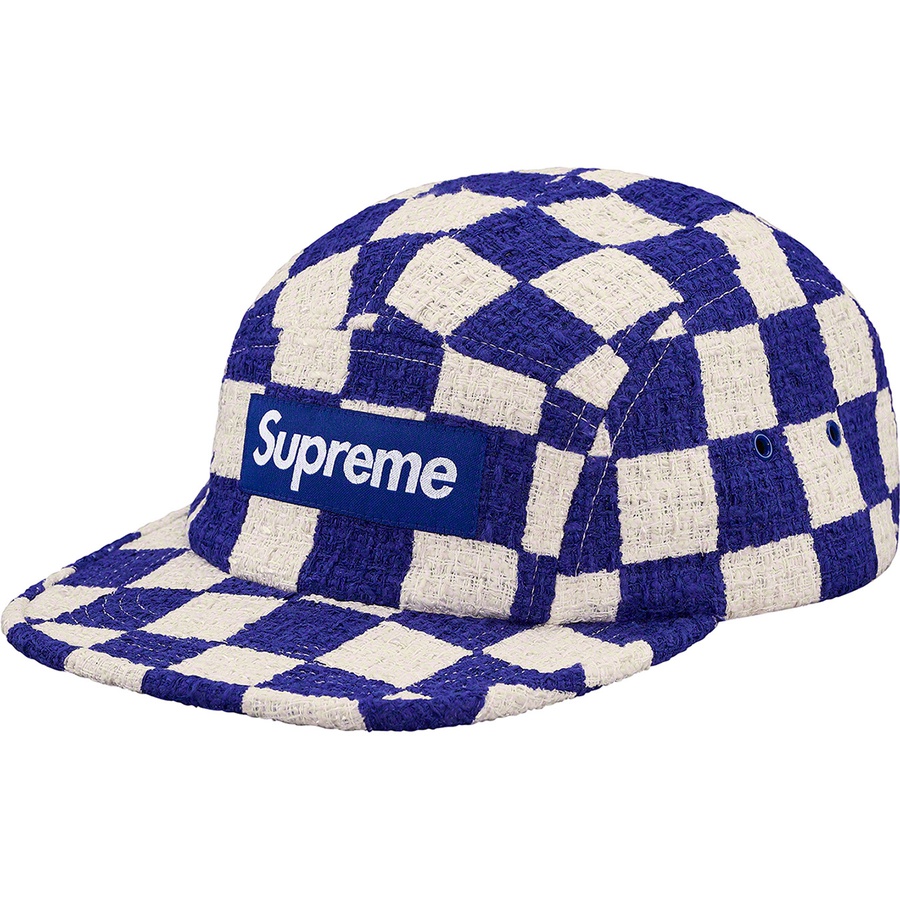 Supreme Checkerboard Boucle Camp Cap Royal - Novelship