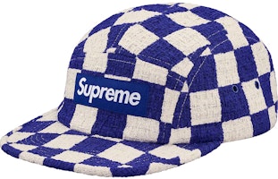 Supreme Checkerboard Boucle Camp Cap Royal