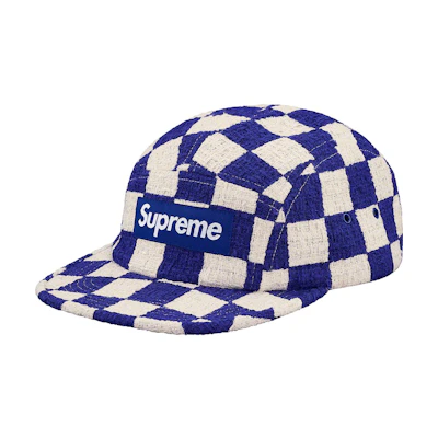 Supreme Checkerboard Boucle Camp Cap Royal