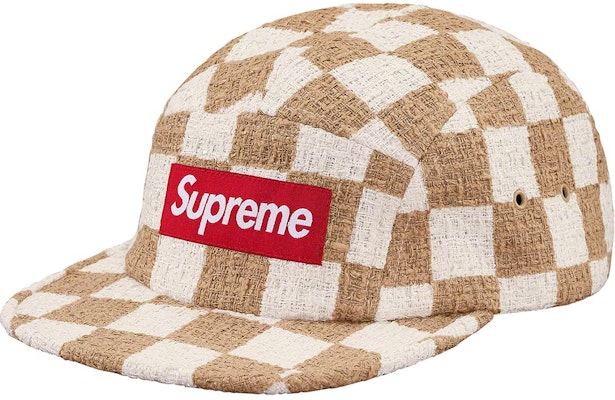 Supreme Checkerboard Boucle Camp Cap Tan Buy Supreme Checkerboard Boucle Camp Cap Tan
