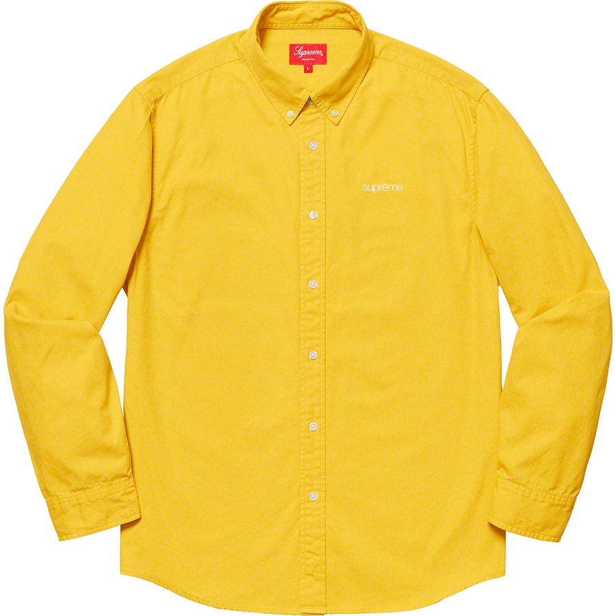 supreme-washed-twill-shirt-light-mustard