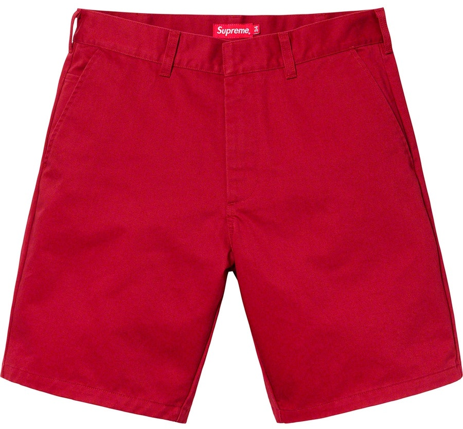 supreme-work-shorts-red