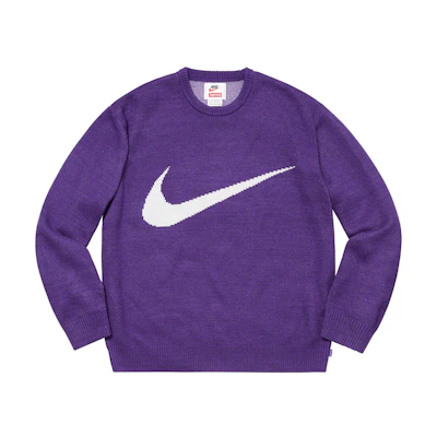 Supreme Nike Swoosh Sweater Purple