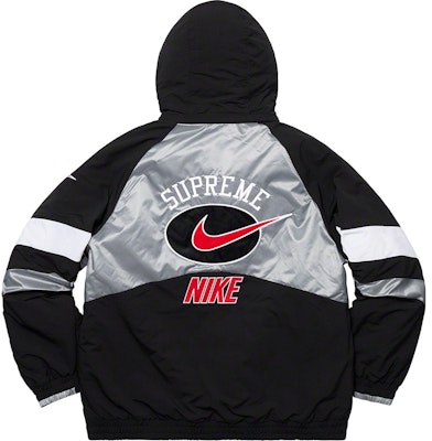 Supreme x Nike Hooded Sport Jacket Silver Shop Supreme x Nike Hooded Sport Jacket Silver