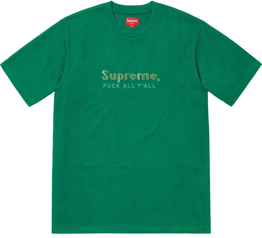 supreme-gold-bars-tee-green
