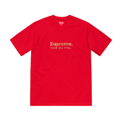 Supreme Gold Bars Tee Red