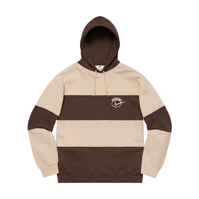 Supreme Nike Stripe Hooded Sweatshirt Tan